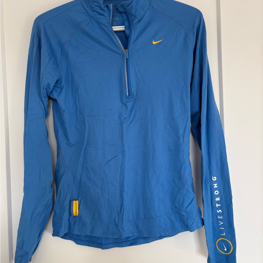 Nike Blue Half-Zip Pullover with Yellow Details